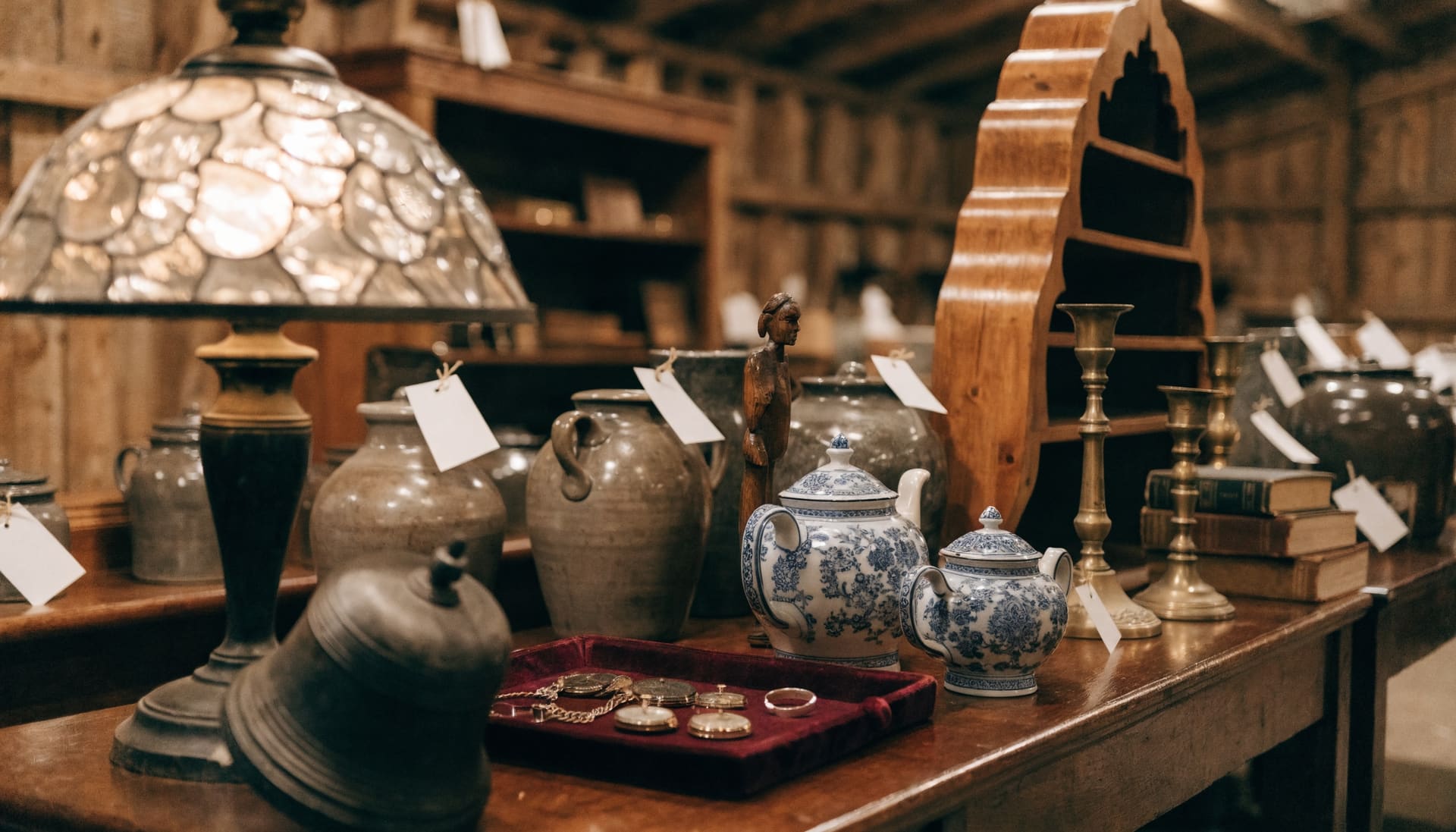 Representative image: antiques, collectibles and jewellery laid out on a preview table